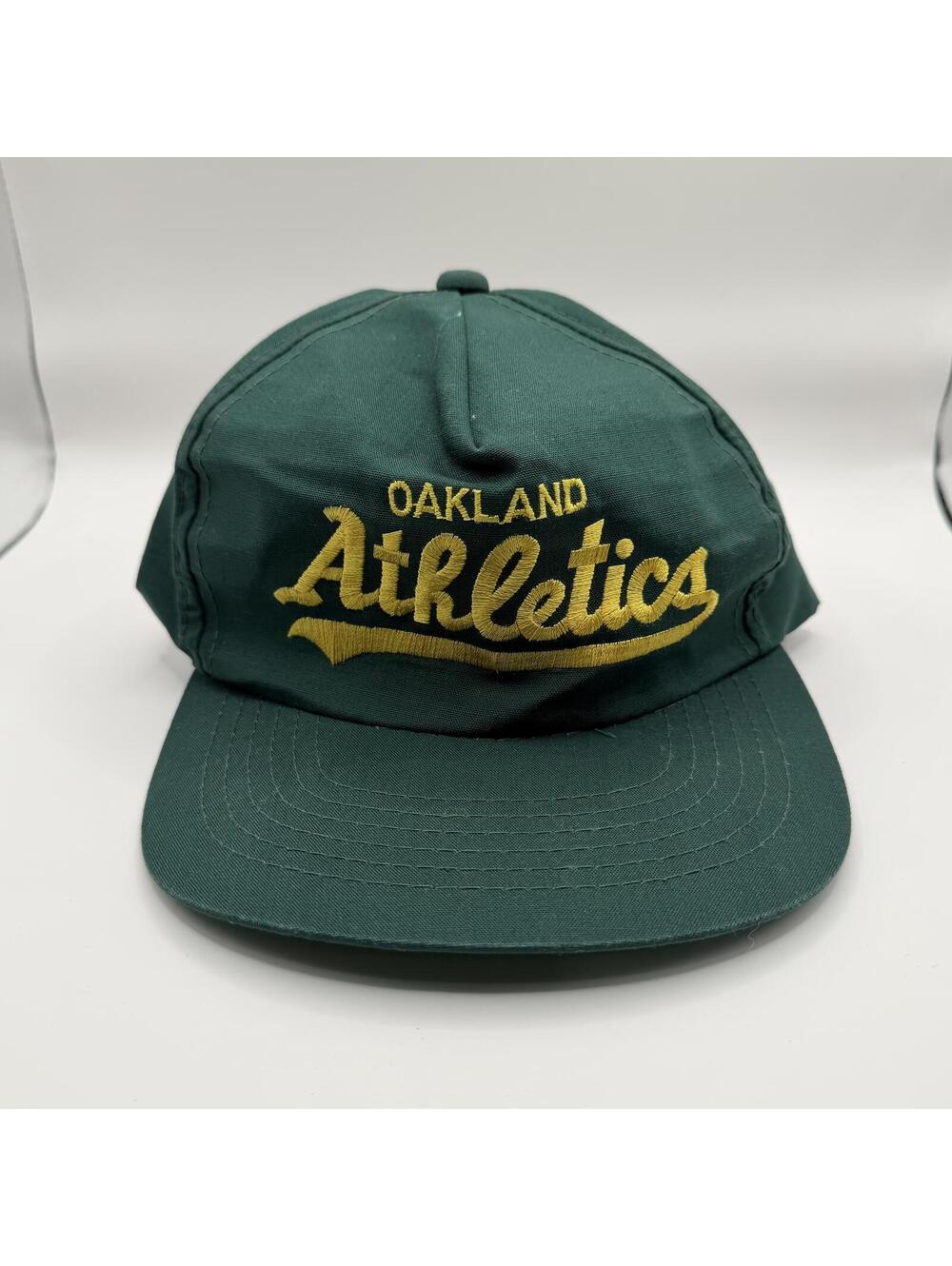 MLB Hat Green VTG 90s Okland A's Snapback Specialist Script
